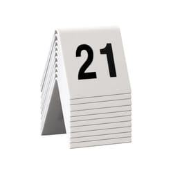 Securit - 10 chevalets de table pvc blanc numérotés - 21-30