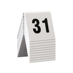 10 chevalets de table PVC blanc numérotés