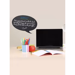 Securit Bubble tableau à craie et accessoires Noir Résine, Velcro, Bois