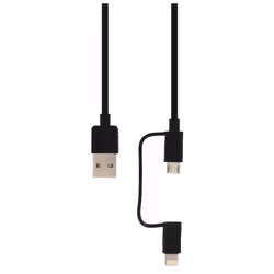 Mobilize MOB-21295, 1,5 m, USB A, Micro-USB B/Lightning, Mâle/Mâle, Noir