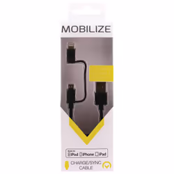 Mobilize MOB-21295 câble USB 1,5 m USB A Micro-USB B/Lightning Noir