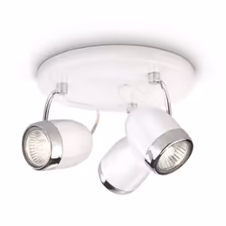 Philips myLiving Spot 564833116, Spot d'éclairage de surface, GU10, 3 ampoule(s), Halogène, 2800 K, Blanc