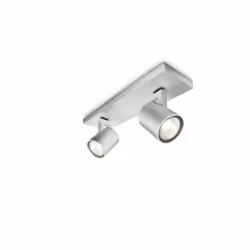 Philips myLiving 530924812, Spot d'éclairage de surface, GU10, 2 ampoule(s), LED, 220-240 V, Aluminium