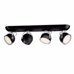 Philips myLiving Spot, Spot d'éclairage de surface, Ampoule(s) non remplaçable(s), 4 ampoule(s), LED, 2700 K, Noir