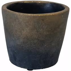 Cache Pot de Fleurs en ciment Gris et Or Ciment Dimensions approximatives : Hauteur 9 cm - Diamètre 10 cm Disponible en 7 tai ...