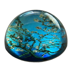 Presse papier - VAN GOGH - Amandier en fleurs - Verre - Bleu - Adulte - Mixte
