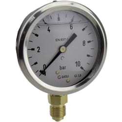 Manomètre 63R-1.MGE Raccordement (manomètre): par le dessous -1 à 0 bar Filetage extérieur 1/4 1 pc(s) - ICH