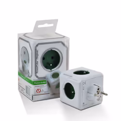 Allocacoc PowerCube Original (E) multiprise 5 sortie(s) CA Vert, Blanc