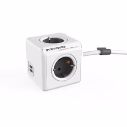 Allocacoc PowerCube, 1,5 m, Intérieure, Type F, Type F (CEE 7/4), 1 mm², Gris, Blanc