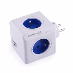 Allocacoc PowerCube Original USB (E), Type E, Bleu, Blanc, CE, RoHS, 4 sortie(s) CA, 16 A, 230 V