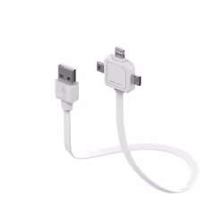 Allocacoc POWER USBCABLE, Blanc, USB A, Micro-USB B + Apple 30-pin + Samsung 30-pin, 0,8 m