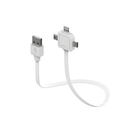 Allocacoc POWER USBCABLE câble de téléphone portable Blanc 0,8 m USB A Micro-USB B + Apple 30-pin + Samsung 30-pin