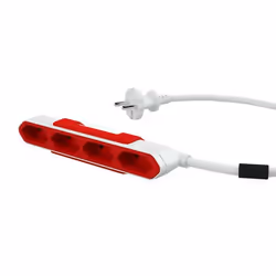 Allocacoc PowerBar, 1,5 m, Intérieure, Type C, Rouge, Blanc, CE, RoHS, 4 sortie(s) CA