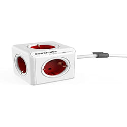 Multiprise ALLOCACOC 1,5m 5 Prises Rouge et Blanc