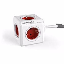 Allocacoc PowerCube, 3 m, Intérieure, Plastique, Rouge, Blanc, CE, KEMA, TuV, RoHS, 1 sortie(s) CA