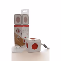 Allocacoc PowerCube multiprise 3 m 1 sortie(s) CA Intérieure Rouge, Blanc