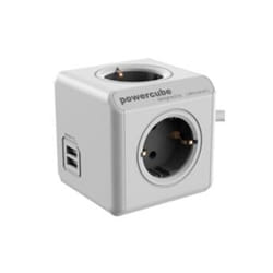 Allocacoc 1406GY/DEEUPC DuoUSB Extended DE - 4 fach Steckdosenverteiler mit 2,1 A USB Ladestrom