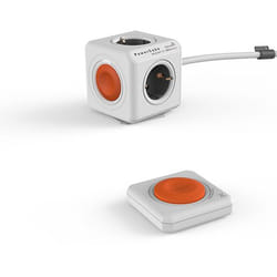 Allocacoc PowerCube Remote Extended + Remote multiprise 1,5 m 4 sortie(s) CA Orange, Gris, Blanc
