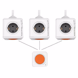 Allocacoc PowerCube Remote Extended + Remote multiprise 1,5 m 4 sortie(s) CA Orange, Gris, Blanc