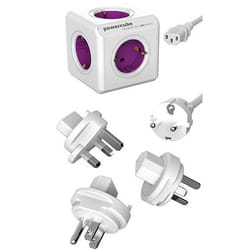 Allocacoc PowerCube ReWirable USB multiprise 1 m 4 sortie(s) CA Violet, Blanc