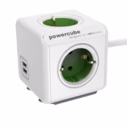 Allocacoc 1406GN/DEEUPC, 1,5 m, Type F, Vert, Blanc, 4 sortie(s) CA
