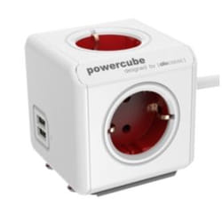 Allocacoc 1406RD/DEEUPC multiprise 1,5 m 4 sortie(s) CA Rouge, Blanc