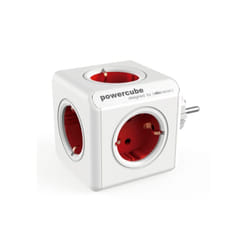Allocacoc PowerCube Original multiprise 5 sortie(s) CA Intérieure Rouge, Blanc