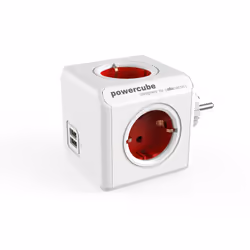 Allocacoc PowerCube Original USB, Intérieure, Type F, Type F (CEE 7/4), Rouge, Blanc, CE, 4 sortie(s) CA