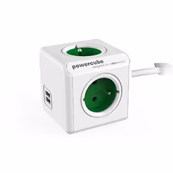 Allocacoc 2402GN/FREUPC, 1,5 m, Intérieure, Type E, Vert, Blanc, CE, KEMA FR, 4 sortie(s) CA