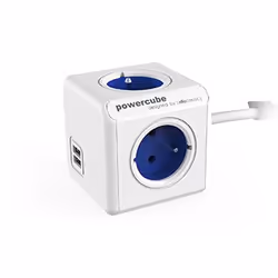 Allocacoc 2402BL/FREUPC, 1,5 m, Intérieure, Type E, Bleu, Blanc, CE, KEMA FR, 4 sortie(s) CA