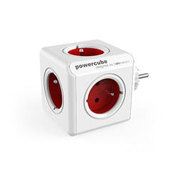Allocacoc PowerCube Original Type E multiprise 5 sortie(s) CA Intérieure Rouge