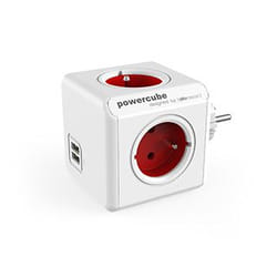 Allocacoc PowerCube Original USB Type E multiprise 4 sortie(s) CA Intérieure Rouge