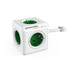 Allocacoc PowerCube Extended multiprise 1,5 m 5 sortie(s) CA Intérieure Vert, Blanc