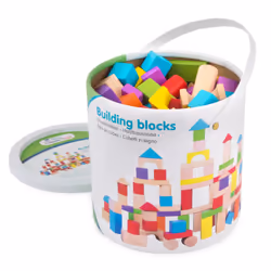 New Classic Toys Building blocks in a drum - colored, Elements de jeu de construction, 1,5 an(s)