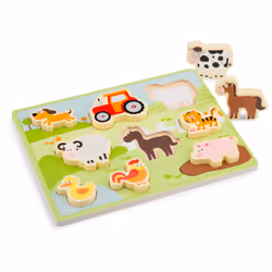 New Classic Toys Chunky Farm Puzzle à formes Ferme