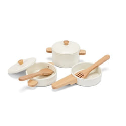 Dinette - NEW CLASSIC TOYS - Ensemble de casseroles en bois - 7 pièces - Bois - 24 mois et plus