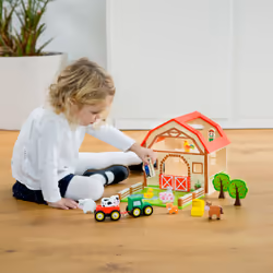 New Classic Toys Wooden Farm House Playset