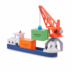 New Classic Toys Barge with 2 Containers
