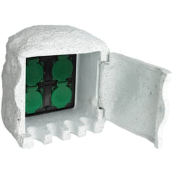 Vidaxl - 4 prises de jardin étanches Résine Blanc