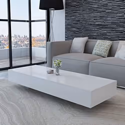 Table Basse Haute Brillance Blanc - VIDAXL - Rectangulaire - Contemporain - Design