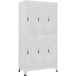 Armoire à casier avec 6 compartiments Acier 90x45x180 cm Gris Vidaxl