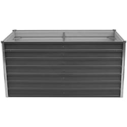 vidaXL Jardinière 160 x 80 x 77 cm Gris Acier galvanisé - TU