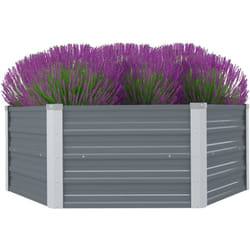 Vidaxl - Jardinière 129 x 129 x 46 cm cm Acier galvanisé Gris