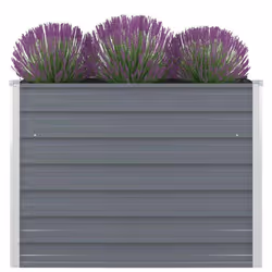 vidaXL Jardinière 100x100x77 cm Acier galvanisé Gris - TU