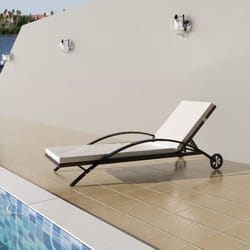 VidaXL 42488 chaise d'extérieur Linge Siège rembourré Polyuréthane, Acier Crème, Blanc