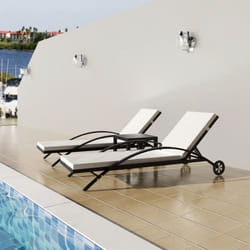 VidaXL 42491 chaise d'extérieur Linge Siège rembourré Polyuréthane, Acier Crème, Blanc
