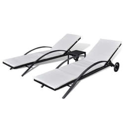 VidaXL 42497 chaise d'extérieur Linge Siège rembourré Polyuréthane, Acier Crème, Blanc