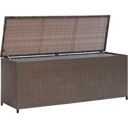 vidaXL Boîte de rangement de jardin marron 120x50x60 cm résine tressée - TU