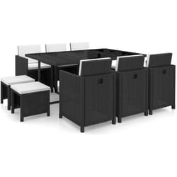 vidaXL Ensemble à manger d’extérieur 11 pcs coussins résine tressée - TU