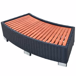 vidaXL Marche de spa Résine tressée 92 x 45 x 25 cm Noir - TU